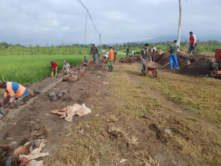 Wujudkan Ketahanan Pangan, Pembangunan Irigasi TMMD Ke-125 Di Desa Kesilir Terus Dikebut
