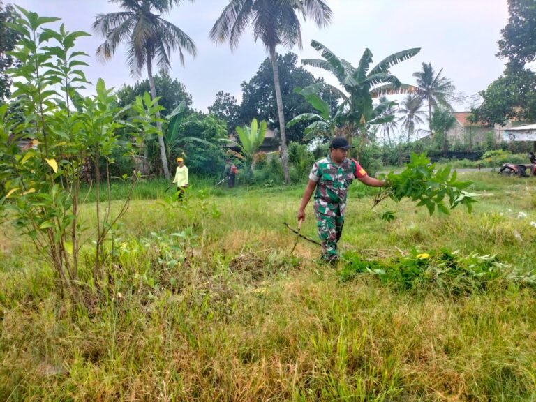 Babinsa Kaliploso Laksanakan Kerja Bhakti Bersama Warga di Dusun Plosorejo