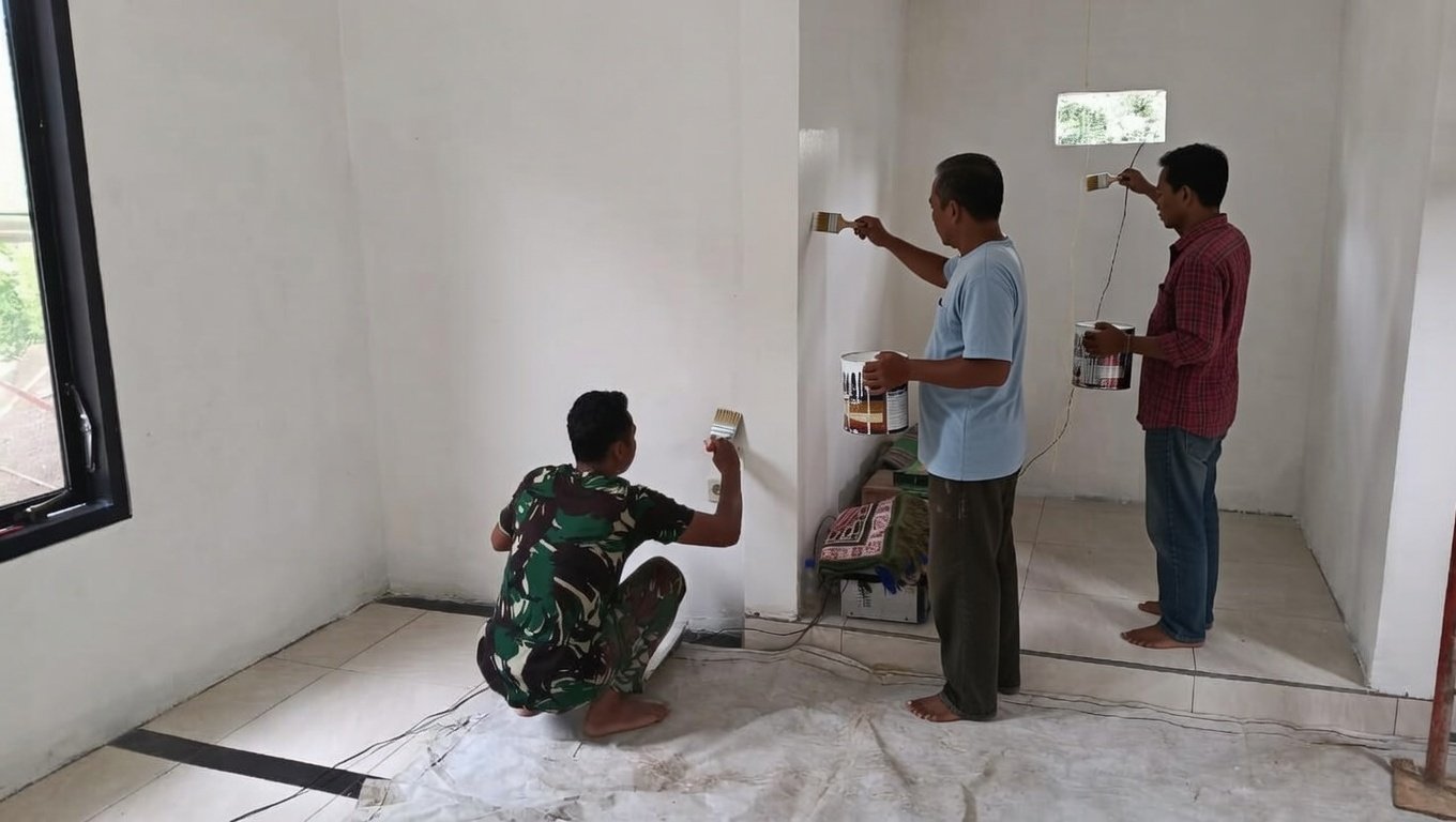 Bersama Warga, TMMD Ke-127 Rampungkan Renovasi Mushola