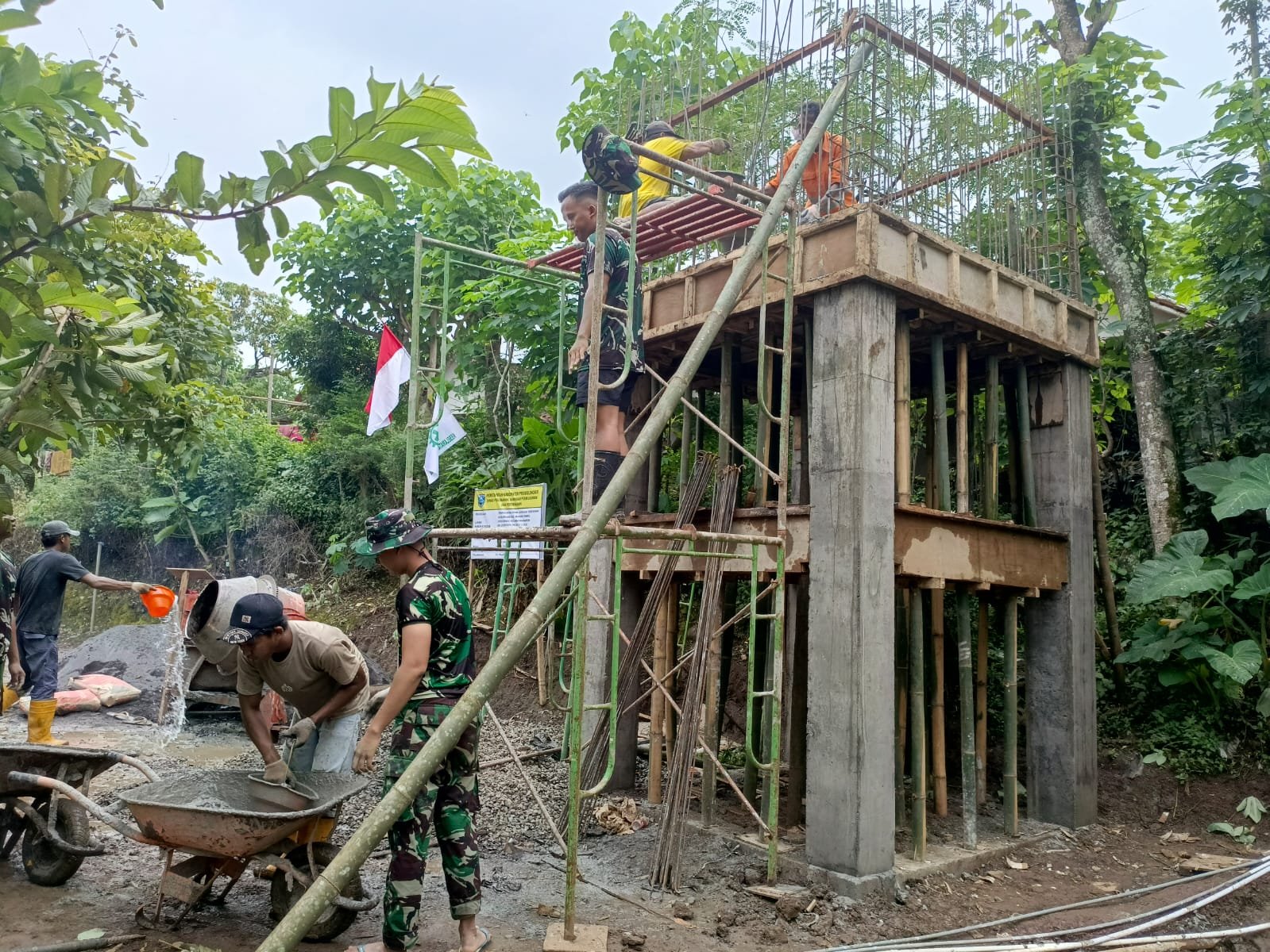 Progres Pembangunan Tower Tandon SPAM TMMD ke-128 Masuki Tahap Pengecoran Lantai Dasar. 