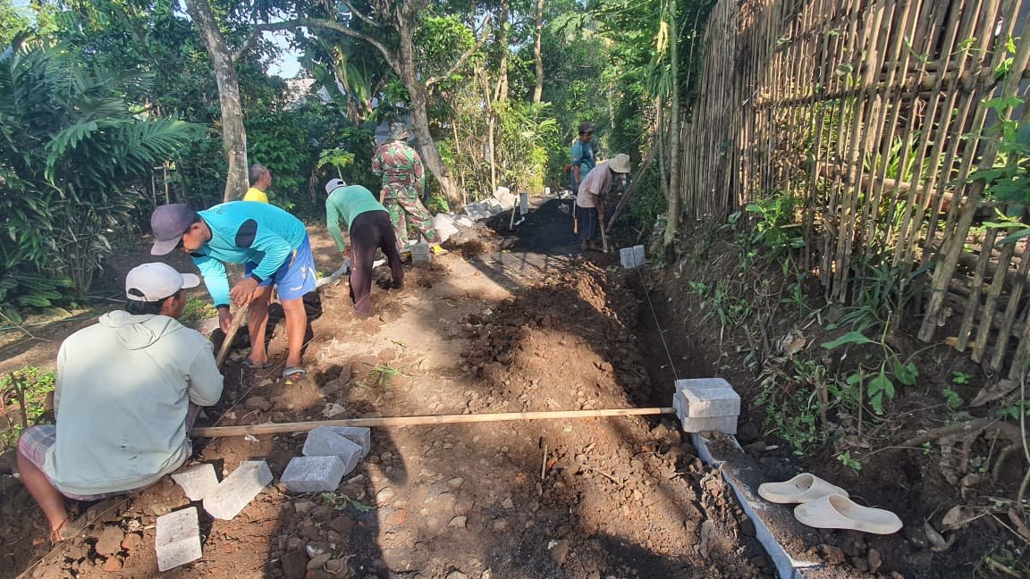 400 Meter Pavingisasi Program TMMD Ke 128 Desa Brabe Selesai Dikerjakan
