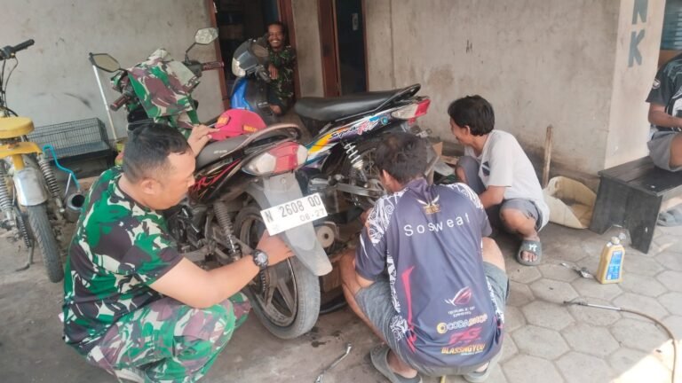 Usaha Bengkel di Desa Brabe Ramai Seiring Berjalannya TMMD Ke-128